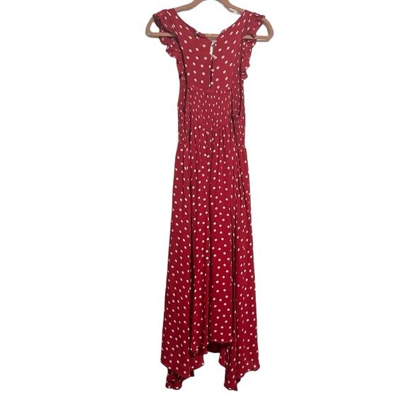 Like new Free people red polka dot maxi dress medium - Picture 2 of 2